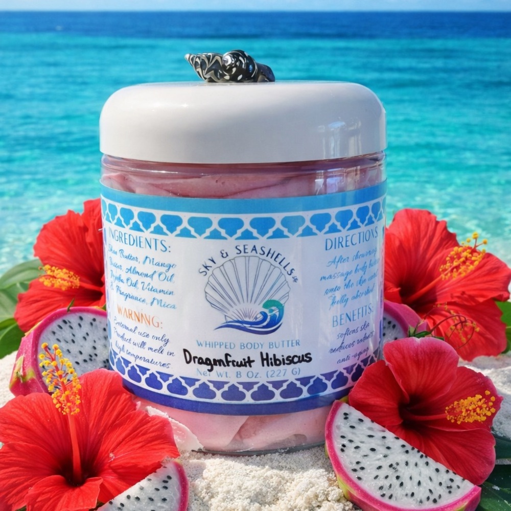 Hand Crafted “Dragonfruit Hibiscus” Scented Whipped Body Butter (8 Oz) - Picture 2 of 4